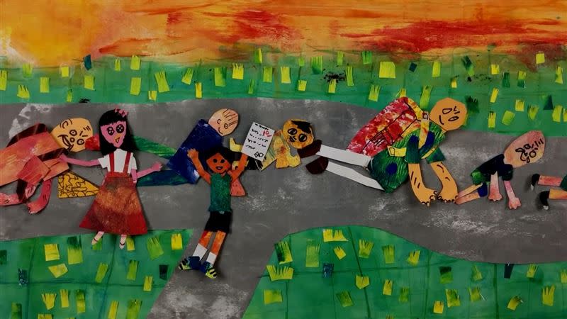 兒童組特優作品、阿尼馬動畫工作室《遶境了來吃西瓜》，以神性對照孩子虔誠向媽祖祈求數學進步的單純美好。（圖／信誼基金會提供）