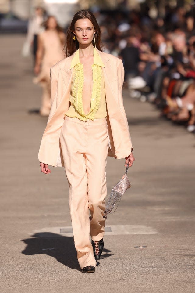 A model wears a creation for the Stella McCartney Spring/Summer 2024 womenswear fashion collection