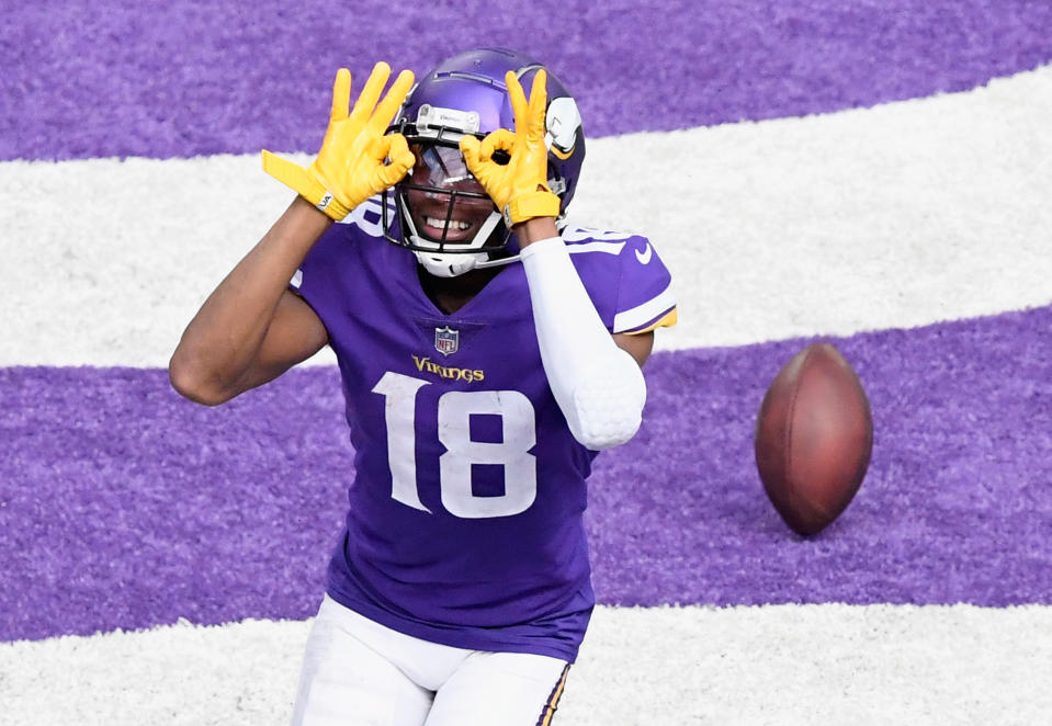 Justin Jefferson of the Minnesota Vikings is a popular pick for NFL Offensive Player of the Year. (Photo by Hannah Foslien/Getty Images)