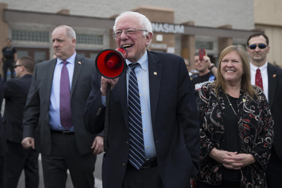 Bernie on the bullhorn