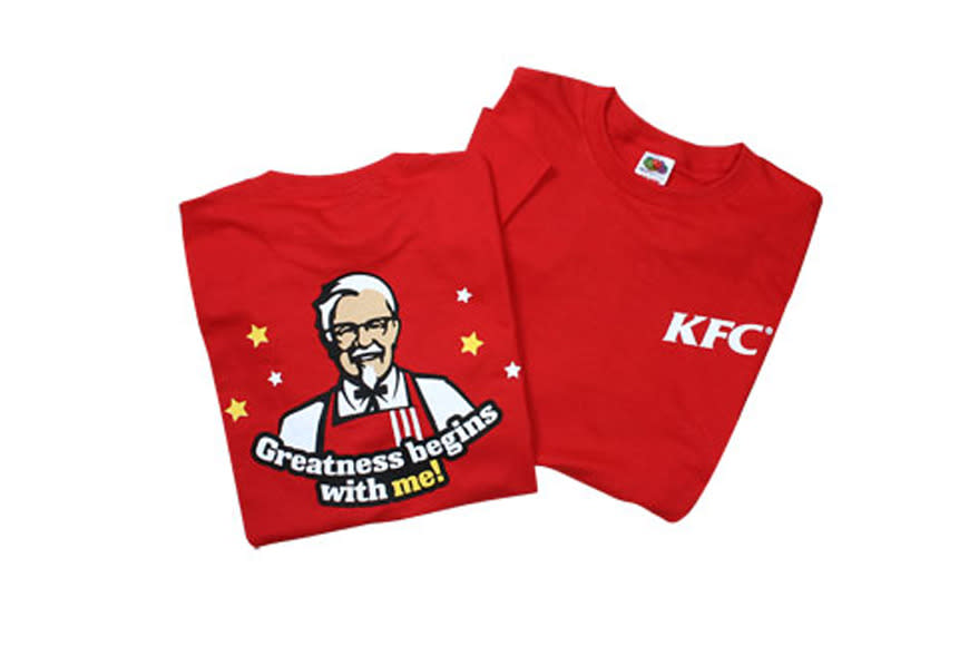 Finger-lickin’ merchandise is more popular than you think – from KFC you can buy accessories, bags, luggage, cups, jackets, shirts, pens and calculators. All with the Colonel’s seal of approval.