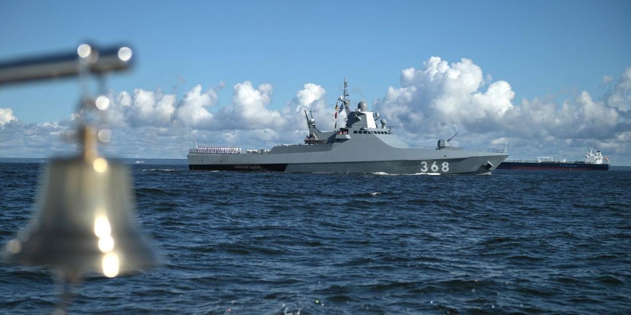 patrol boat 22160 vasily bykov on navy day in july 2020