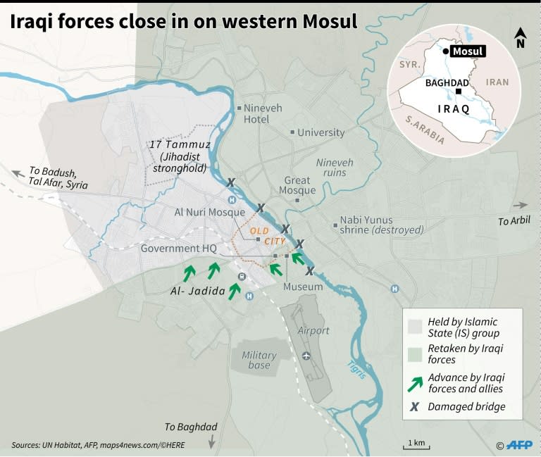 Iraqi forces close in on west Mosul