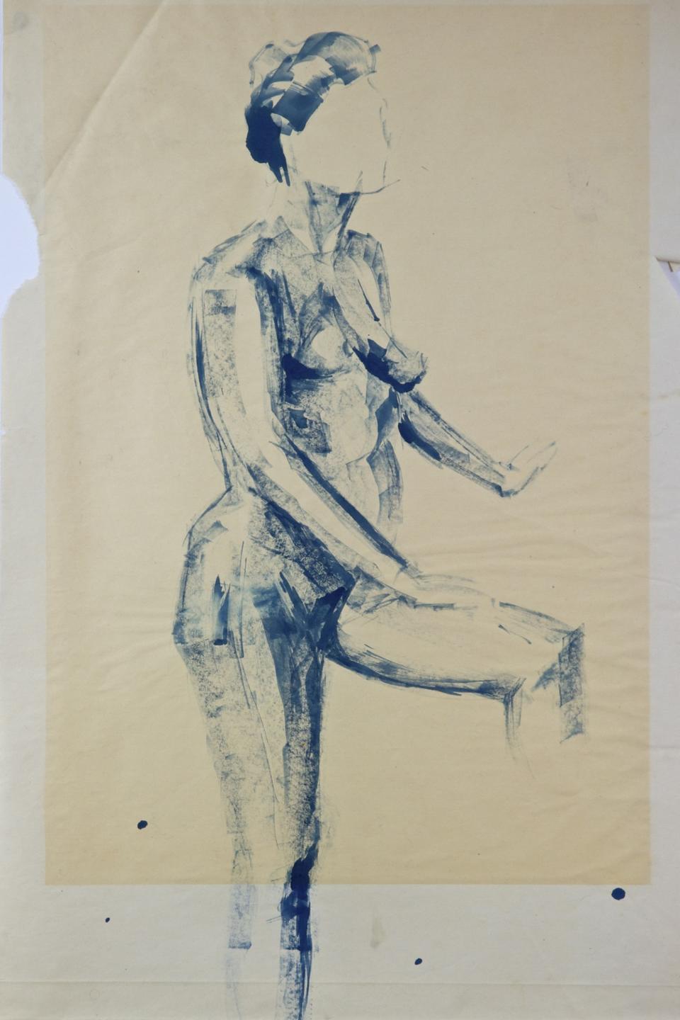Pose at a life drawing class