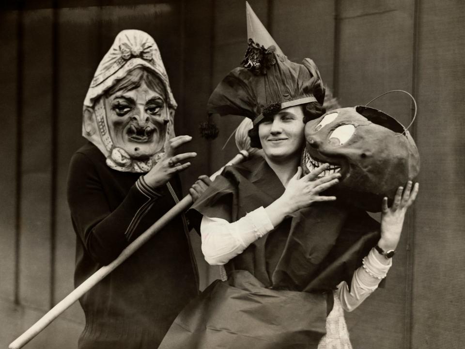 Women in the 1920s dressed up for Halloween