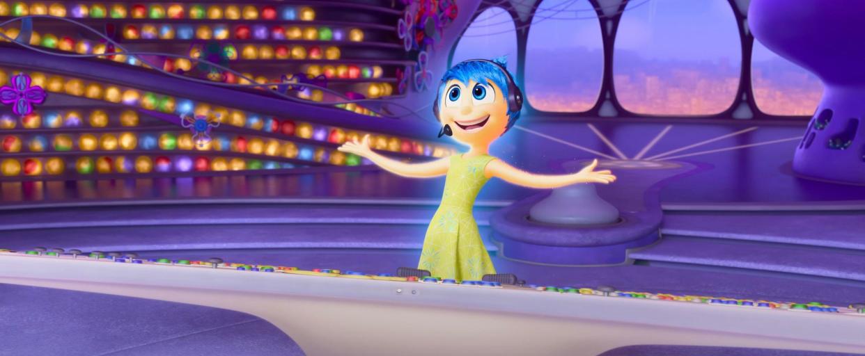 Joy at the control console in Inside Out 2