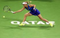 Tennis - Qatar Open - Women's Singles - Final Match - Caroline Wozniacki of Denmark v Karolina Pliskova of the Czech Republic - Doha, Qatar - 18/2/2017 - Wozniacki in action. REUTERS/Ibraheem Al Omari