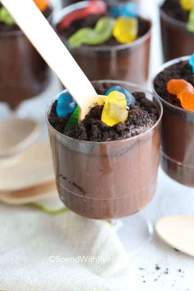 <p>Spend With Pennies</p><p>Kids always get grossed out with this dessert, but love it all the same.</p><p><strong>Get the recipe: <a href="https://www.spendwithpennies.com/oreo-dirt-cups/" rel="nofollow noopener" target="_blank" data-ylk="slk:Oreo Dirt Cups;elm:context_link;itc:0;sec:content-canvas" class="link ">Oreo Dirt Cups</a></strong></p>