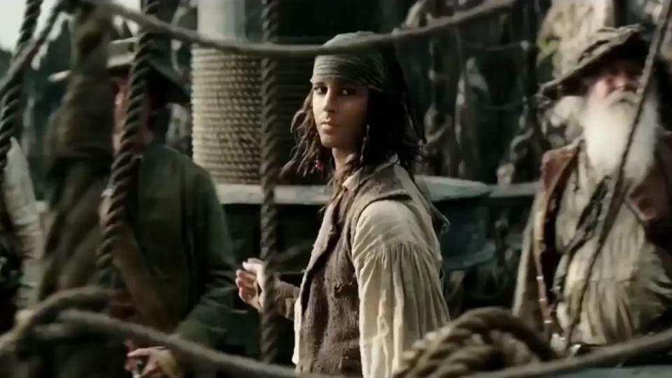 Young Jack Sparrow as glimpsed in one of the 'Pirates of the Caribbean: Salazar's Revenge' trailers (Disney)