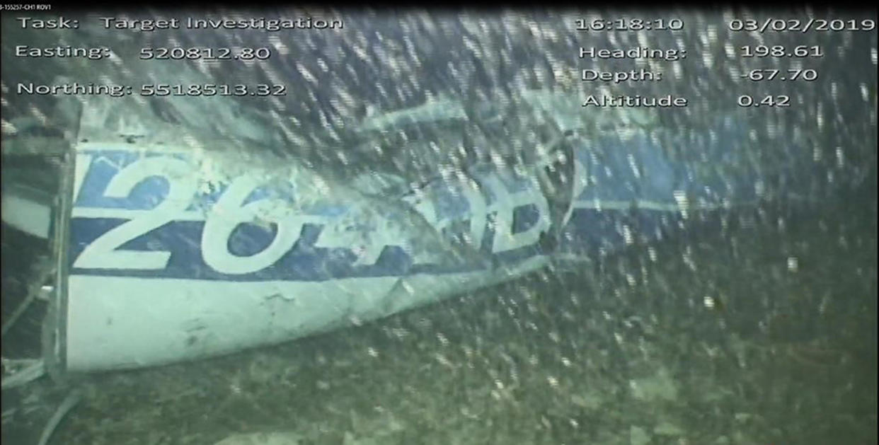 The first image of the plane that was carrying footballer Emiliano Sala. (AAIB/PA)