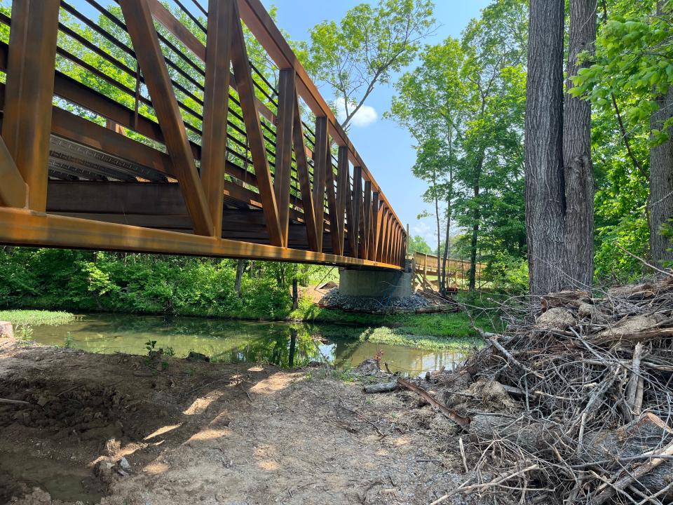 A bridge that will be part of the Cedar Creek Greenway under construction in the back of Charlie Daniels Park in Mt. Juliet.