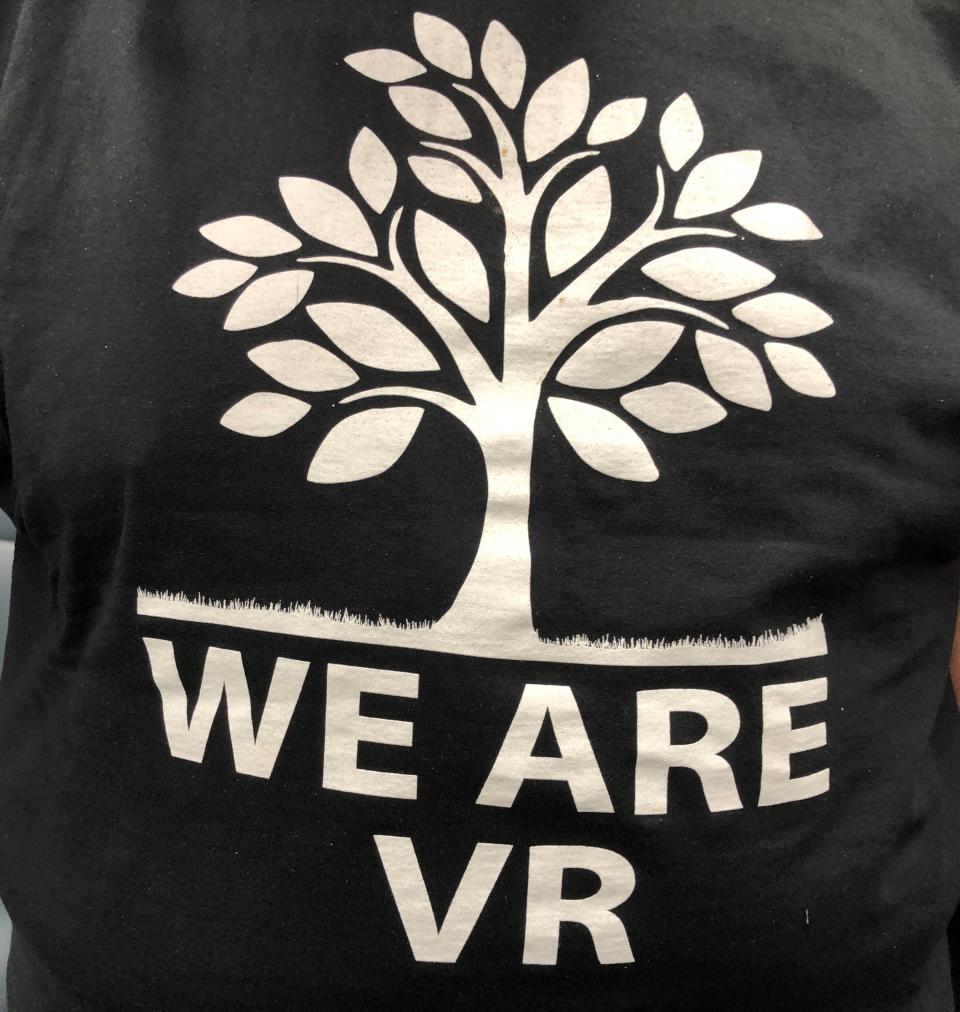 The four current members of St. Joseph County's voter registration board wore this T-shirt to show solidarity and support for moving the board's duties to the county circuit clerk's office.