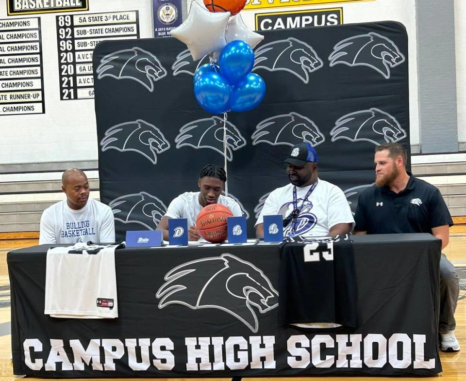 Campus senior Andrell Burton signed his letter of intent to Drake men’s basketball.
