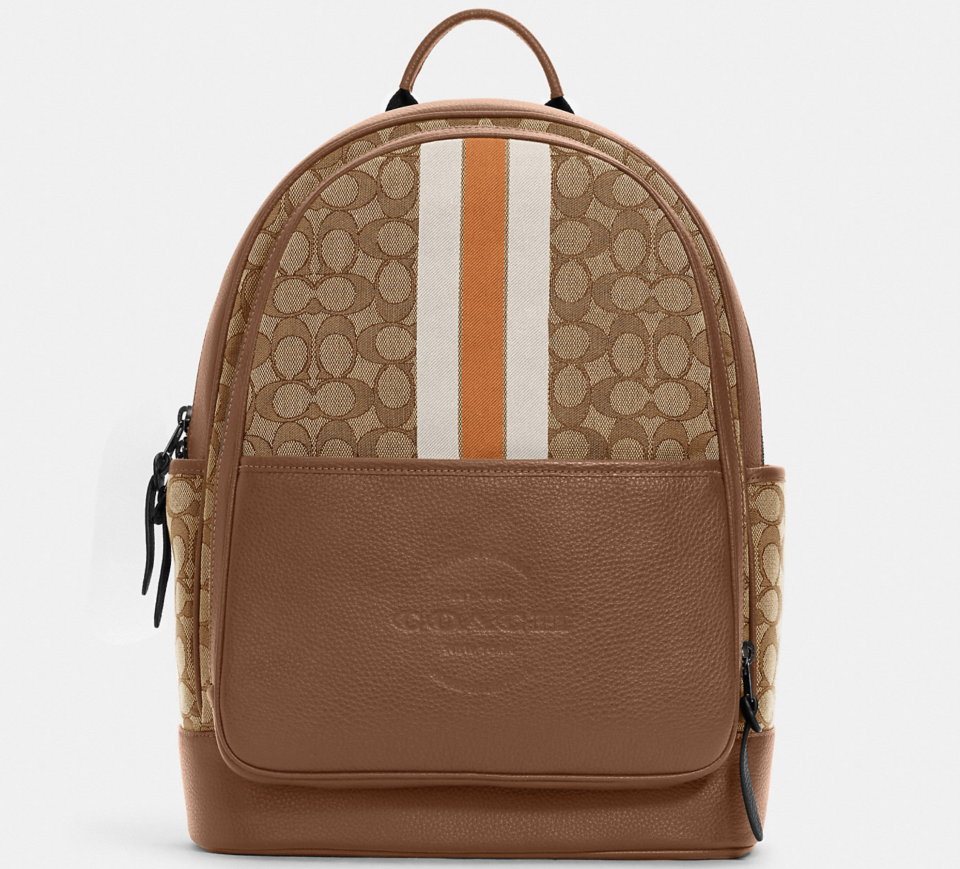 Thompson Backpack coach outlet coach cc print orange and white stripe