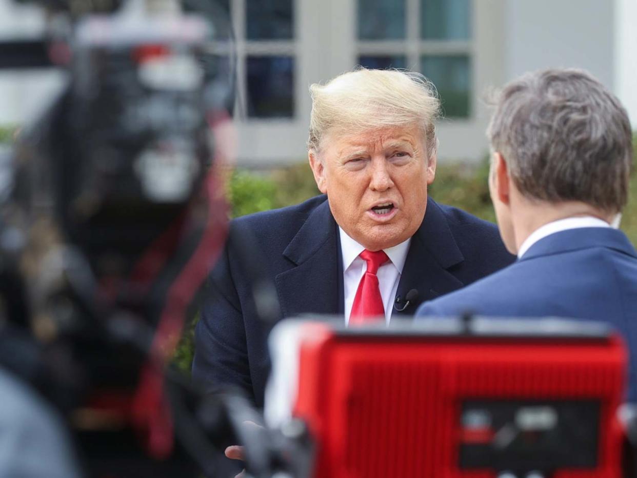 Donald Trump takes part in a town hall event on Fox News to discuss the coronavirus pandemic: REUTERS