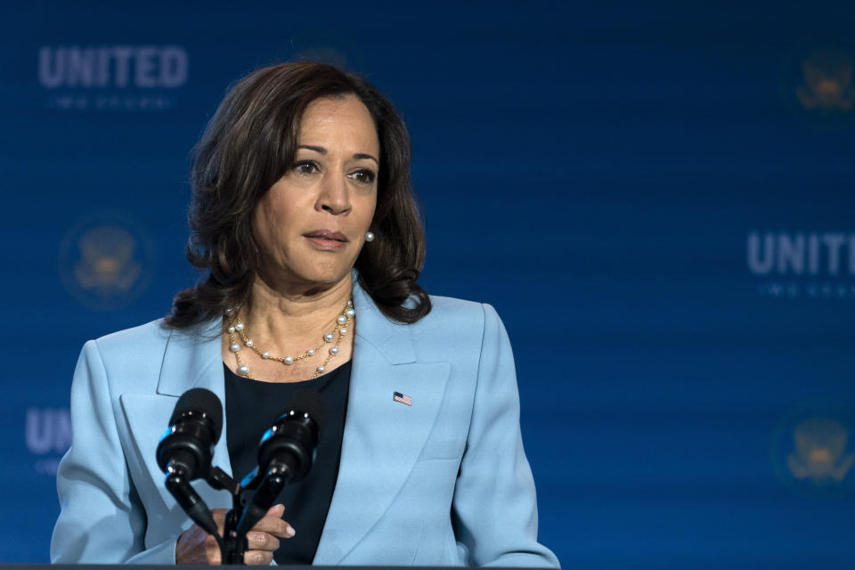 Vice President Kamala Harris speaks at the United Against Hate Summit, Thursday, Sept. 15, 2022, in the East Room of the White House in Washington. (AP Photo/Jacquelyn Martin)