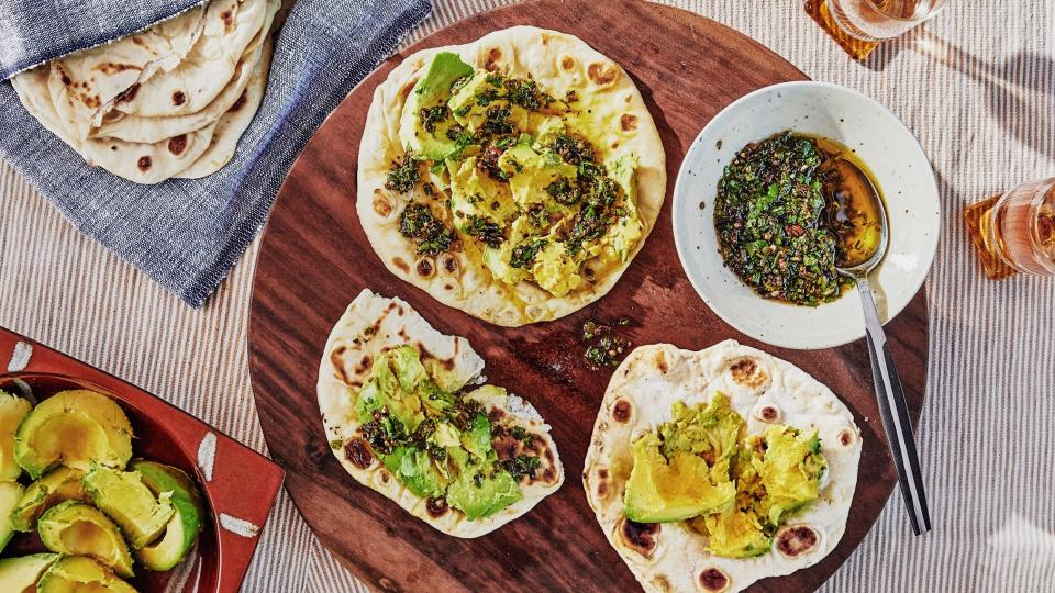 Flatbread With Avocado and Scallion Salsa