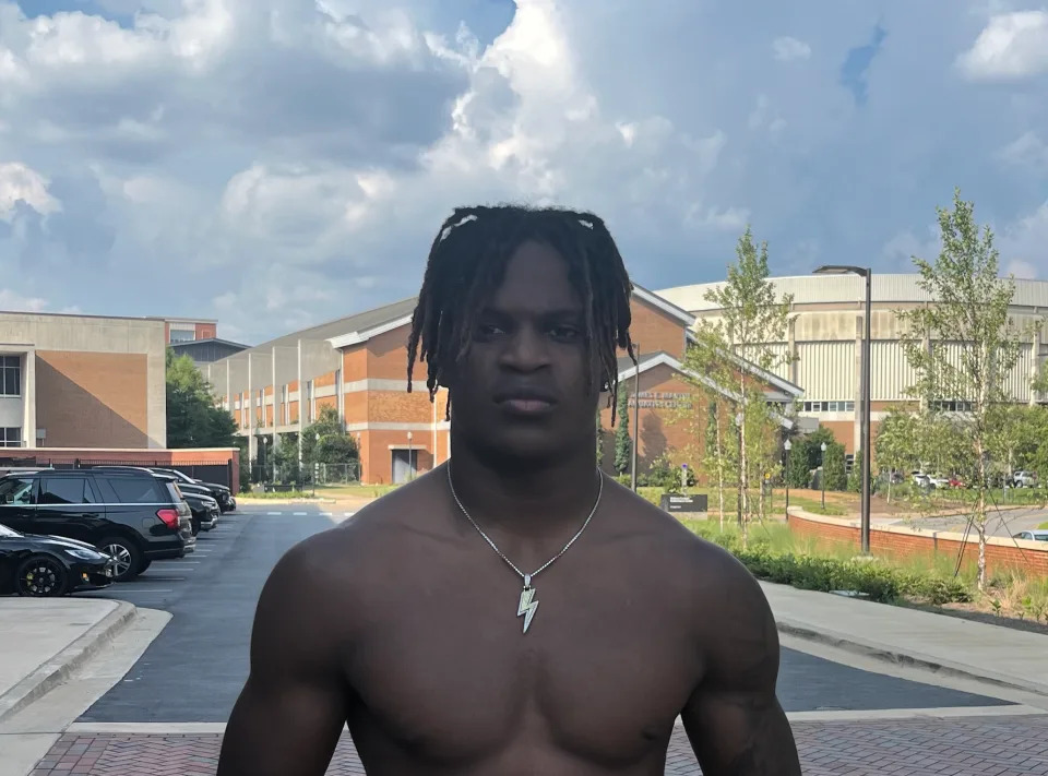 Five-star wide receiver Perry Thompson from Foley High School at the Woltosz Football Performance Center in Auburn, Alabama.