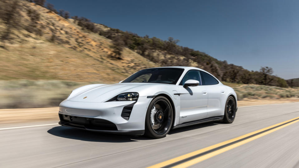 A rear-wheel-drive version of the all-electric Porsche Taycan.