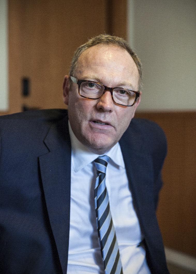 In this photo dated Friday, Feb. 3, 2017, Ben Emmerson, a special rapporteur on human rights amid the fight against terrorism, poses for a photographer at his hotel in Tunis Tunisia. Ending a five-day mission to Tunisia, Emmerson said Thursday that over 1,500 people face investigations and prosecution for alleged terrorism, but fewer than 10 percent of them have been sentenced. The rest are "deprived of their liberty" for long periods. (AP Photo/Ons Abid)