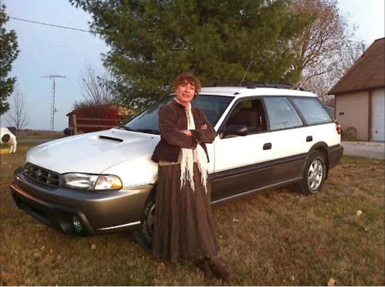 The honeymoon is over and the check book is out for Laura Lane and this 1999 Subaru Outback Legacy. (Photo circa 2011.)