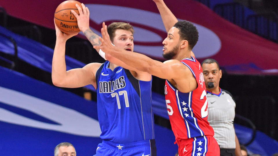 Ben Simmons turned in an impressive defensive performance against Dallas Mavericks star Luka Doncic in a resounding win for the 76ers. (Photo by Jesse D. Garrabrant/NBAE via Getty Images)