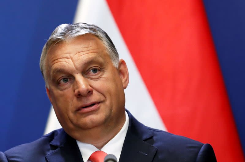 FILE PHOTO: Hungary's PM Orban holds news conference in Budapest