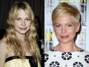 We vote that Michelle Williams never grows her hair out. The 32-year-old young mum's blonde crop has to be one of the best celeb hairstyles of the year.