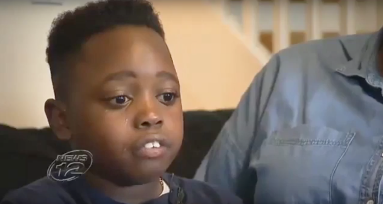 Nassaun Jones says his art teacher made a racist comment when asked for help with a self-portrait. Now the boy’s grandmother wants the educator fired. (Image: YouTube/News 12 Long Island)