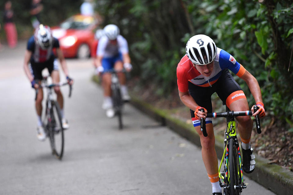 Dutch women's cyclist Annemiak van Vleuten was released from the hospital Tuesday. (Getty)