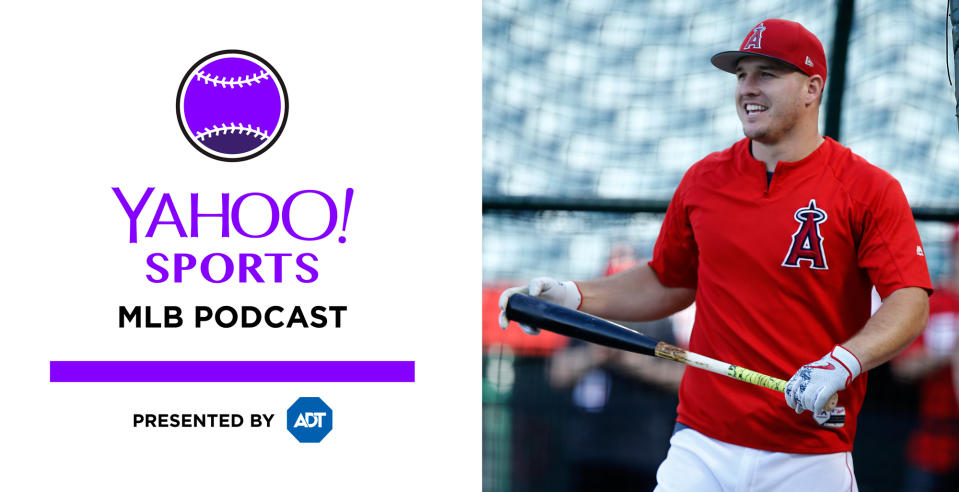 Mike Trout joins the Yahoo Sports MLB podcast this week. (AP)
