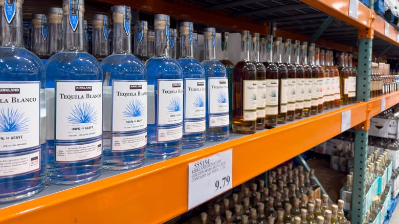 Shelves of alcohol in Costco