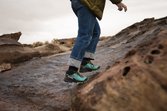 Walking with the SCARPA Rush 2 Mid GTX through a slippery slope