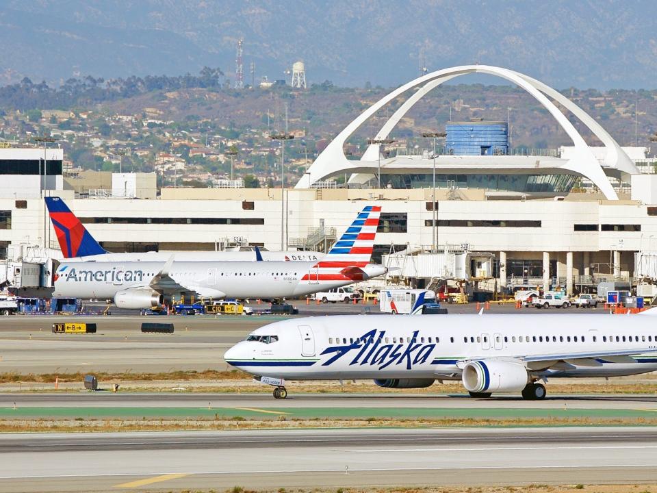 Alaska Airlines, American Airlines, and Delta Air Lines at LAX