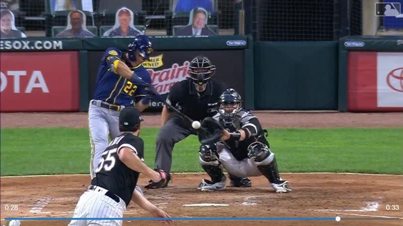 葉立奇（Christian Yelich）敲出夏訓首轟。（圖／翻攝自MLB官網）