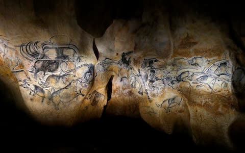 The cave at Vallon-Pont-D'arc reveals complex early human art - Credit: EPA