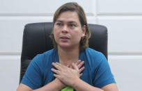 Davao City Mayor Sara Duterte, eldest daughter of Philippine President Rodrigo Duterte, is pictured at her office in Davao city in southern Philippines, August 4, 2017. REUTERS/Lean Daval Jr/Files