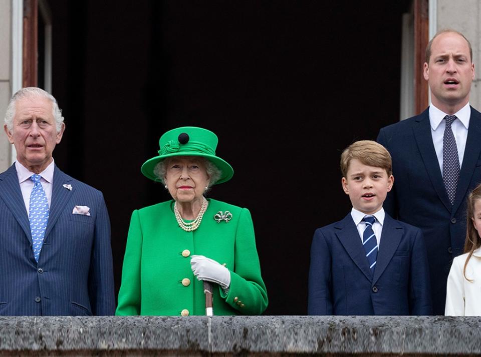 Prince William, Prince Charles, Prince George, Queen Elizabeth