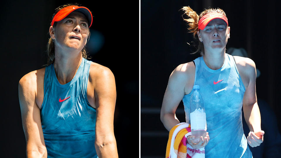 Maria Sharapova took her time on serve and then upset the Australian Open crowd further with a long toilet break between sets. Pic: Getty