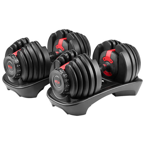 Bowflex SelectTech 552 Adjustable 5lb-52.5lb Dumbbell - Set of 2. Image via Best Buy Canada.