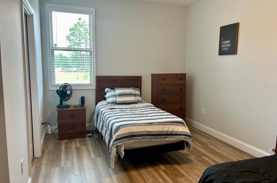 Inside one of the bedrooms of Aspell Recovery Center's newest sober living facility on May 10, 2024 in Lexington, Tenn.