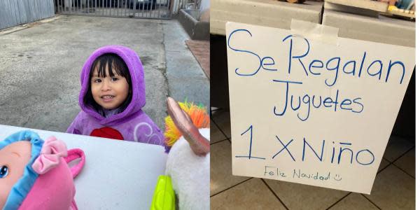 ¡Solidaridad navideña! Niña en Tijuana regala sus juguetes a pequeños