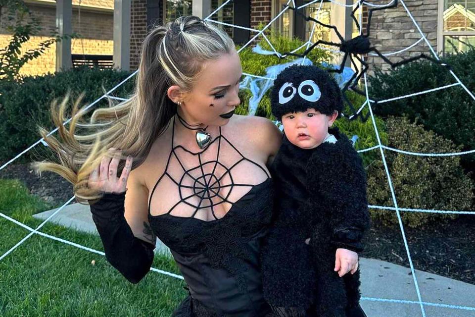 <p>Kelly Kay/Instagram</p> Kelly Kay and son Spider