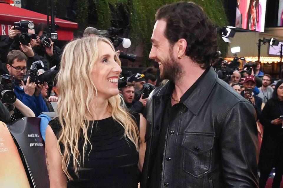 <p>Dave Benett/WireImage</p> Sam Taylor-Johnson and Aaron Taylor-Johnson on April 8, 2024