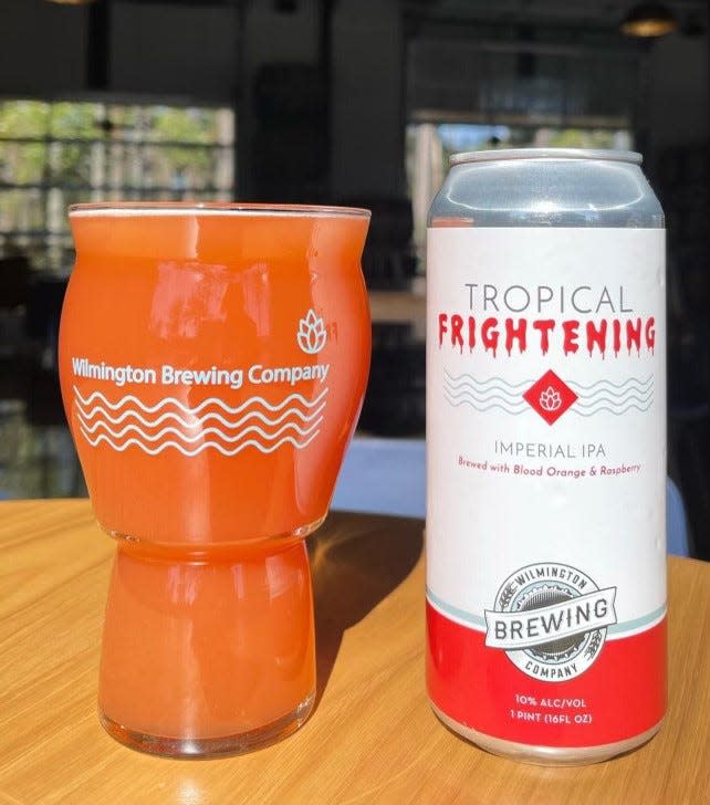 Tropical Frightening, which is an Imperial IPA brewed with blood orange and raspberries, is one of the special variations that Wilmington Brewing Company makes of its signature Tropical Lightning IPA.
