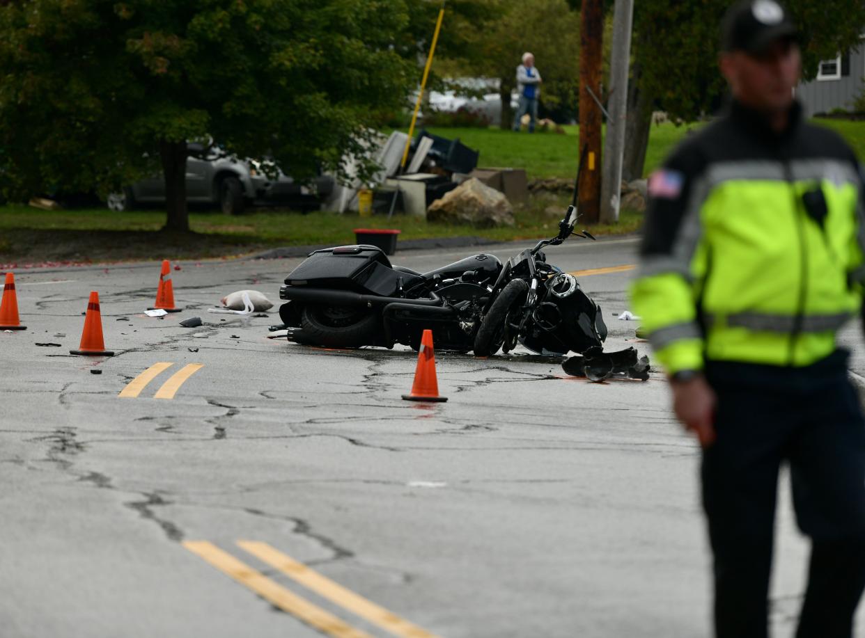 A motorcyclist was seriously injured after a collision at the intersection of Leicester and Ennis streets in North Oxford late Sunday afternoon.