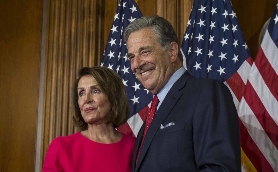 House Speaker Nancy Pelosi is pictured with her husband, Paul Pelosi, on Capitol Hill on January 3, 2019 in Washington, D.C. / Credit: Zach Gibson / Getty Images