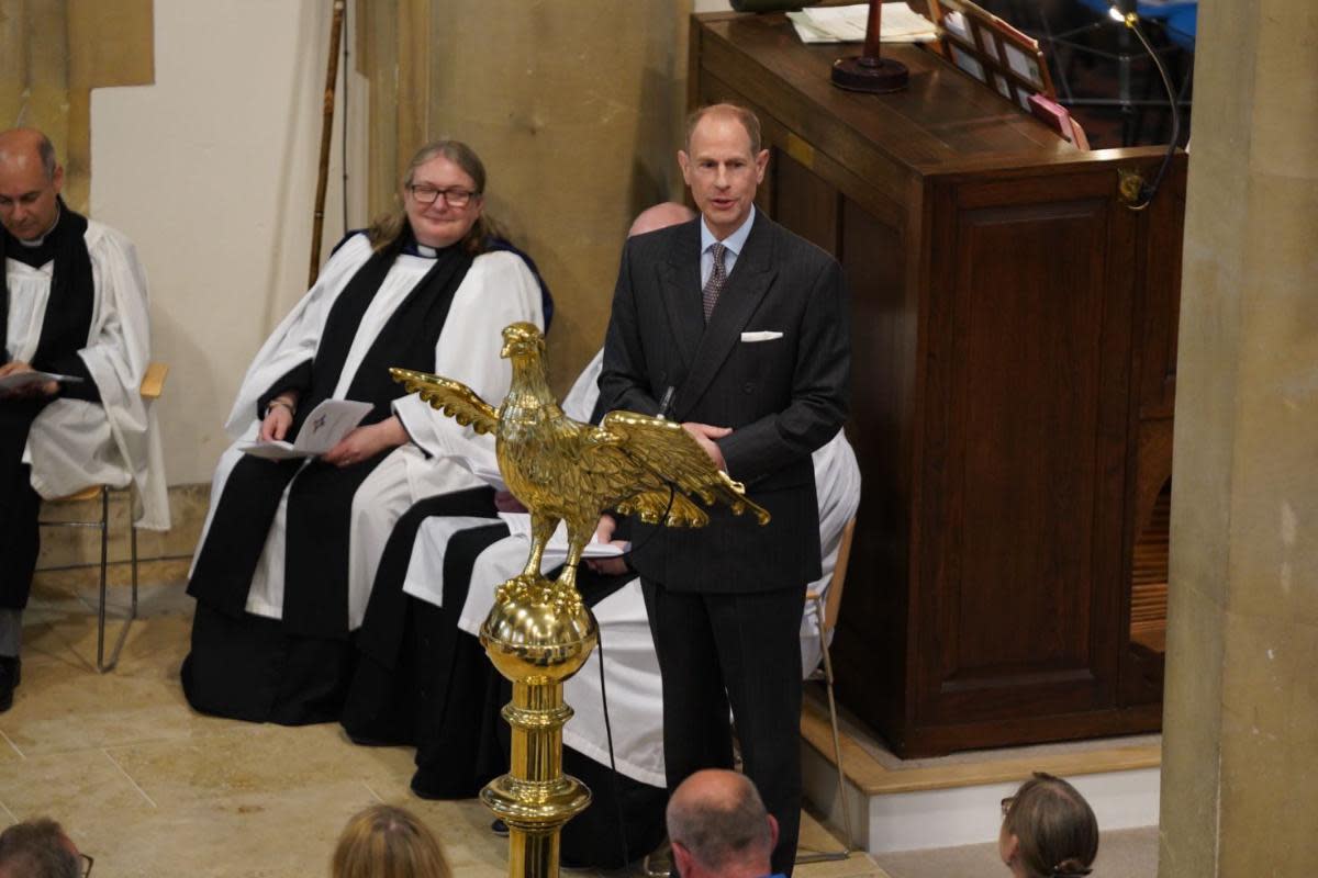 Prince Edward reading at Newport Minster <i>(Image: Sienna Anderson)</i>