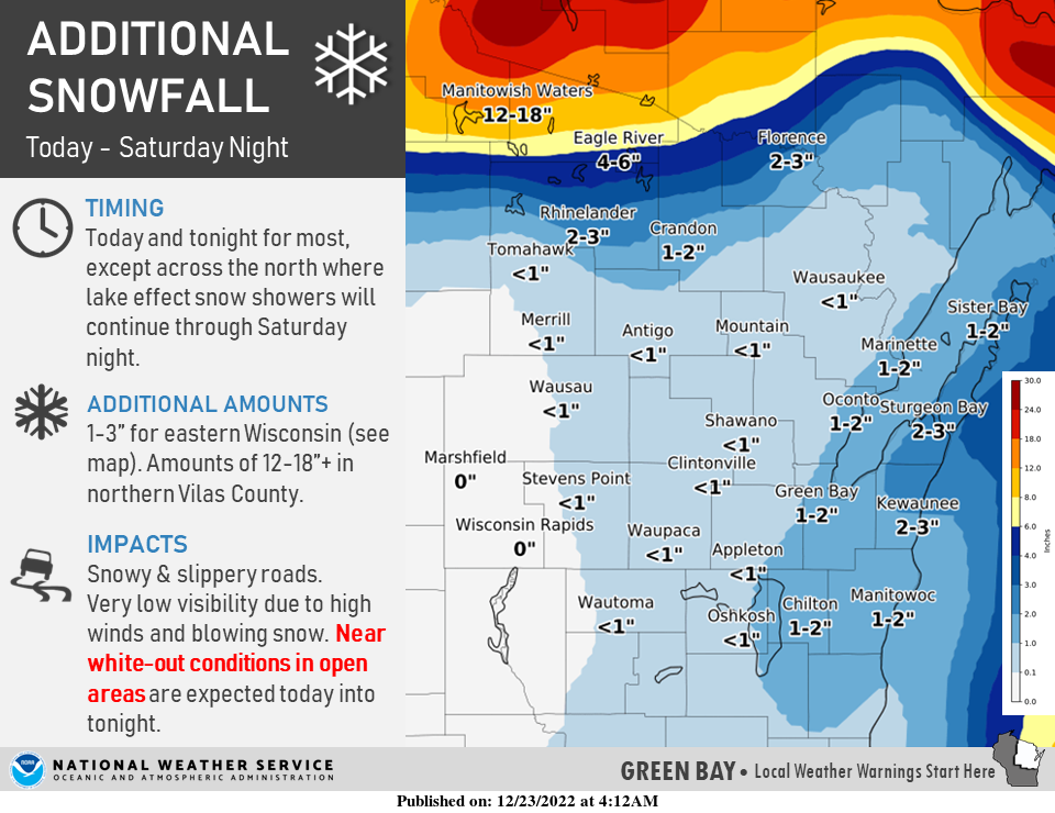 The biggest chance for significant snow Friday is in northernmost Wisconsin and along the Lake Michigan shore.