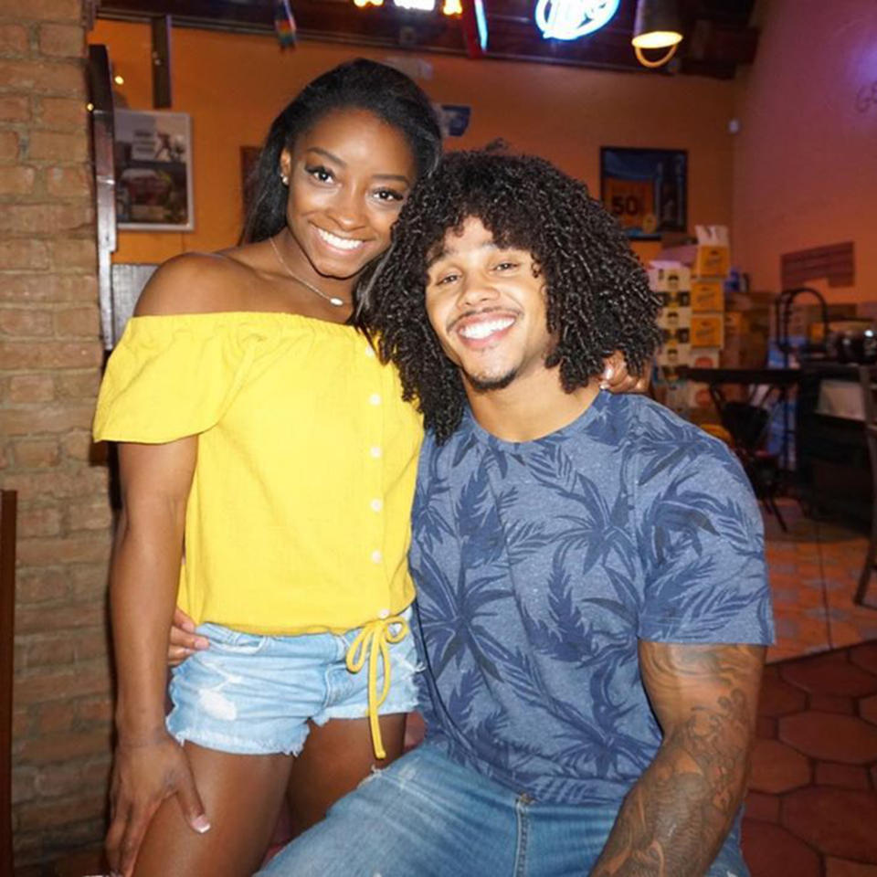 Simone Biles and Stacey Ervin Jr. were together for three years before parting ways in March. (Simone Biles / Instagram)